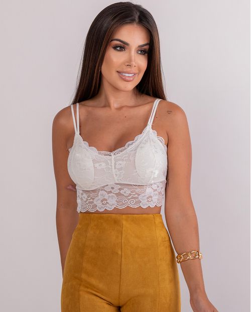 Top de Renda Feminino 90446 Branco