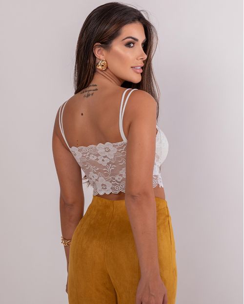 Top de Renda Feminino 90446 Branco