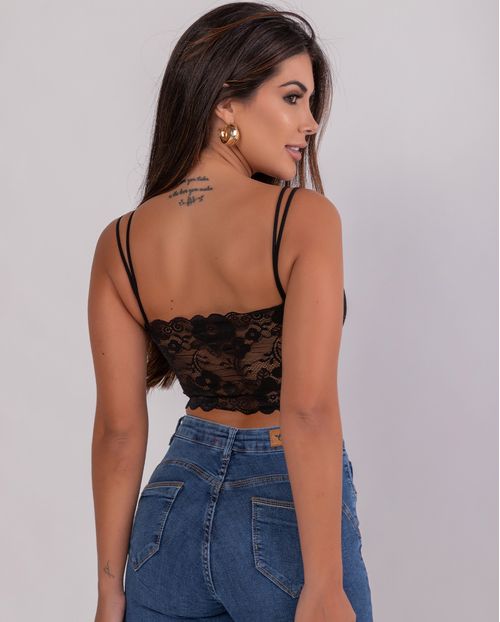 Top de Renda Feminino 90446 Preto