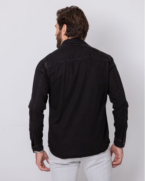 Camisa Sarja Masculina Básica 22372 Preto
