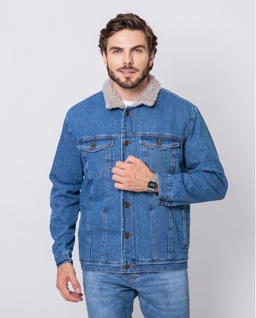 Jaqueta Jeans Rider Masculina Pelo Interno 22570 Média