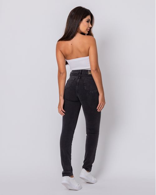Calça Jeans Feminina Intermediaria Preta Bielástico Extreme Power   22336 Preto