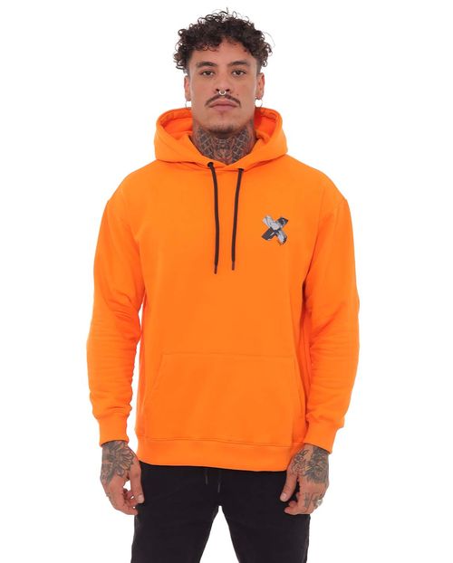 Blusa Moletom Canguru Masculina Estampada Consciencia 80076 Laranja