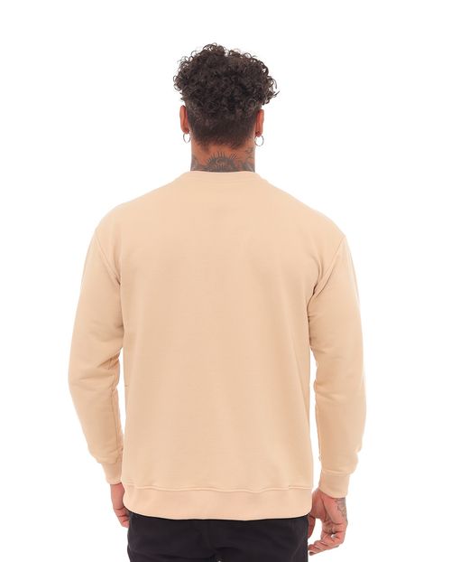 Blusa Moletom Masculina Bordada Consciencia Básica 80056 Caqui