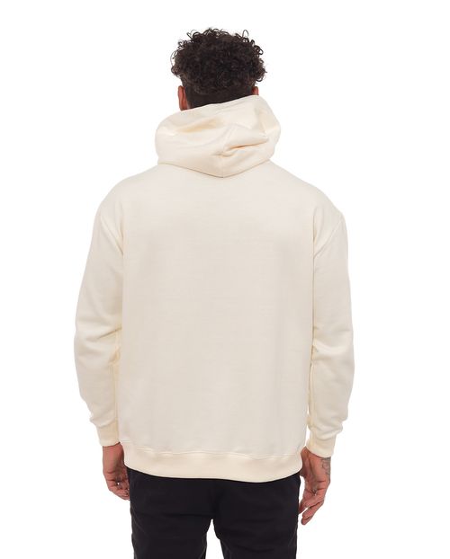 Blusa Moletom Canguru Capuz Masculina Bordada Consciencia 80065 Off White