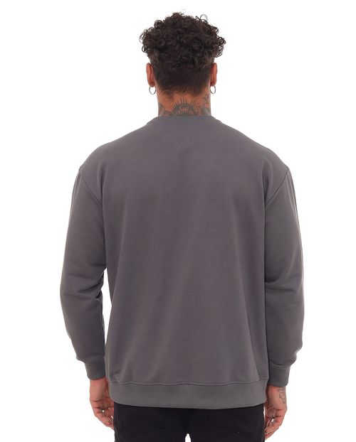 Blusa Moletom Masculina Bordada Consciencia 80054 Chumbo