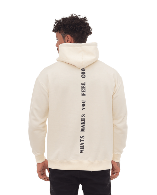 Blusa Moletom Canguru Masculina Estampada Consciencia 80077 Off White