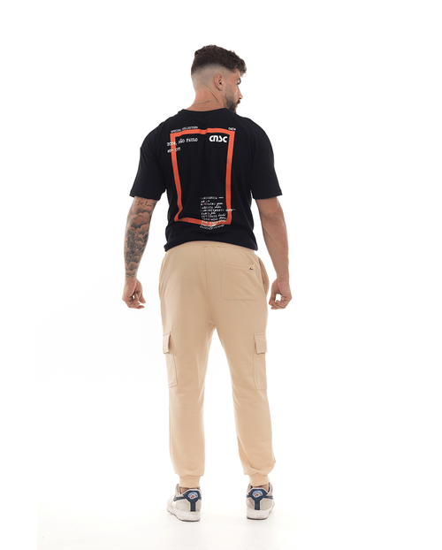 Calça Moletom Cargo Masculina Consciencia 80067 Caqui