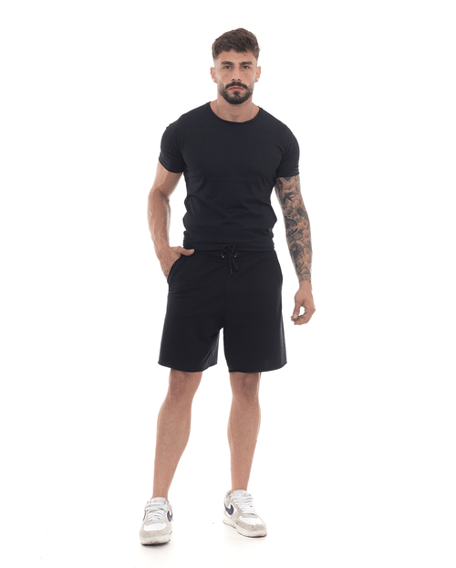 Bermuda Moletom Masculina Básica 80069 Preto