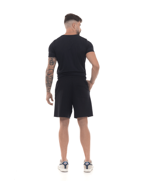 Bermuda Moletom Masculina Básica 80069 Preto