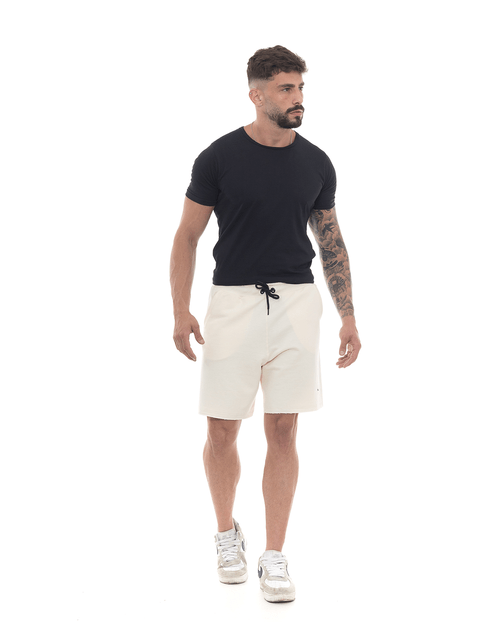 Bermuda Moletom Masculina Básica 80069 Off White