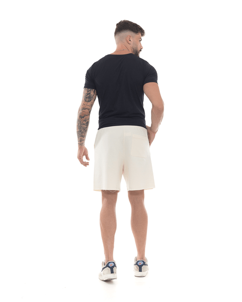 Bermuda Moletom Masculina Básica 80069 Off White
