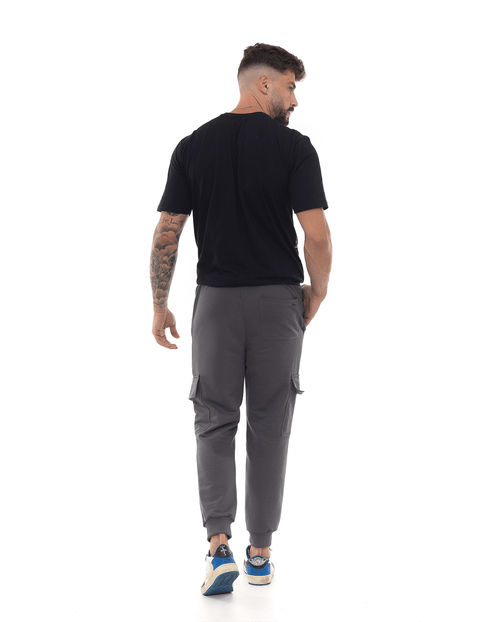 Calça Moletom Cargo Masculina Consciencia 80067 Chumbo