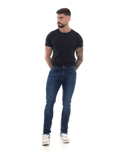 Calça Jeans Slim Fit Masculina Básica 22828 Escura