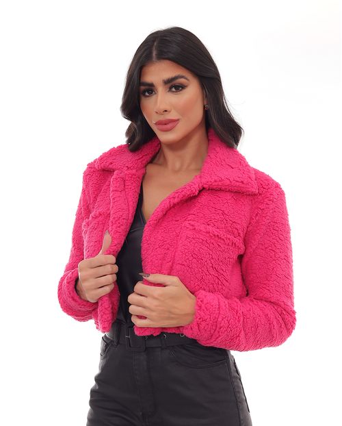 Bomber Pelo Sintético Teddy Feminina 22701 Pink
