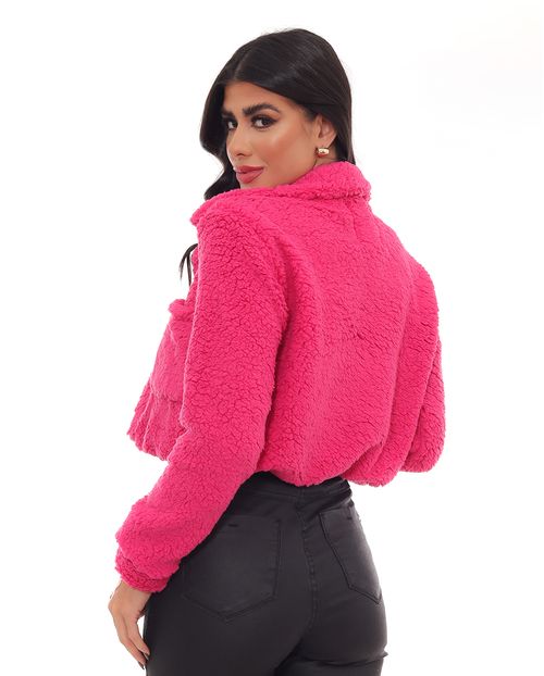 Bomber Pelo Sintético Teddy Feminina 22701 Pink