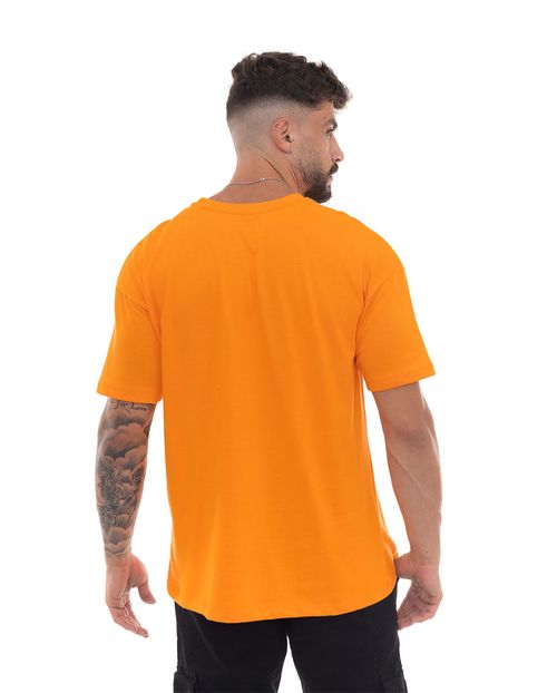 Camiseta Masculina Oversize Estampada 80050 Laranja
