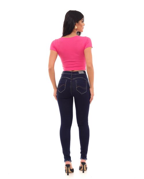 Calça Jeans Skinny Feminina Cintura Média Rasgo No Joelho 21555 Amaciado