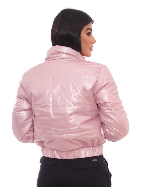 Jaqueta Cropped Feminina Puffer 90486 Rosa