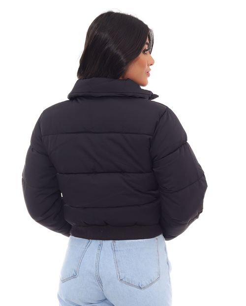Jaqueta Cropped Feminina Puffer 90489 Preto