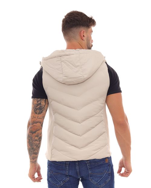 Colete Puffer com Capuz 90492 Bege