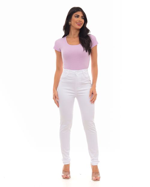 Calça Sarja Skinny Hot Feminina Cintura Alta Básica 22894 Branco