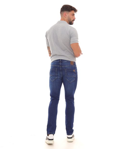 Calça Jeans Slim Fit Masculina Básica 23048 Escura