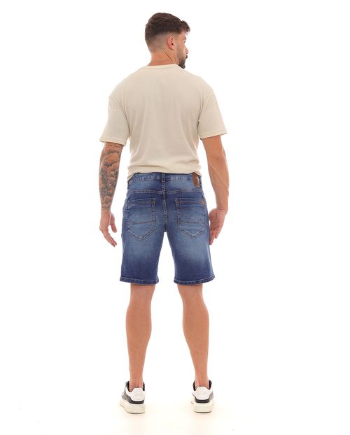 Bermuda Jeans Masculina com Elastano Básica 23110 Escura