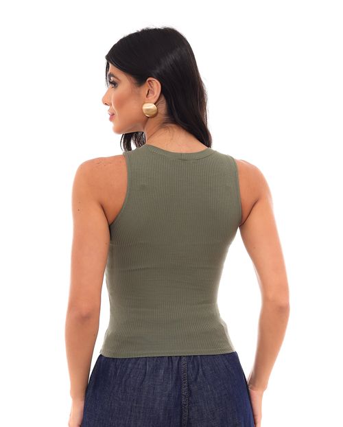Regata em Ribana Feminina Básica 90204 Olive