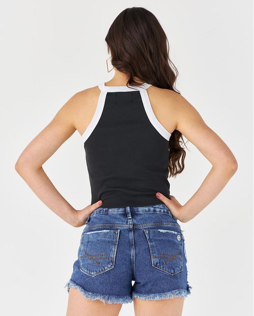 Shorts Jeans Feminino Boyfriend Bordado Patches 22465 Média