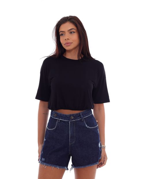 Shorts Mom C/cós Transpassado 21291 Escura
