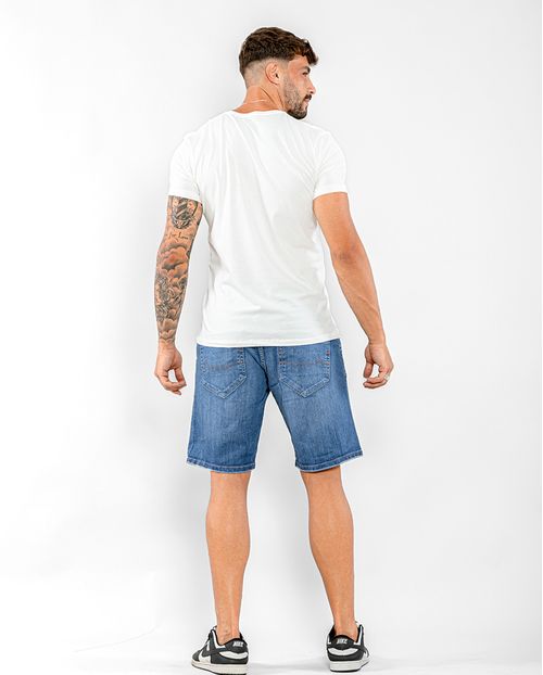 Bermuda Jeans Masculina com Elastano Básica 22561 Escura