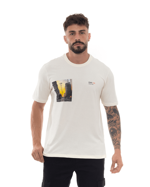 Camiseta Masculina Estampada Consciencia 80080 Off White