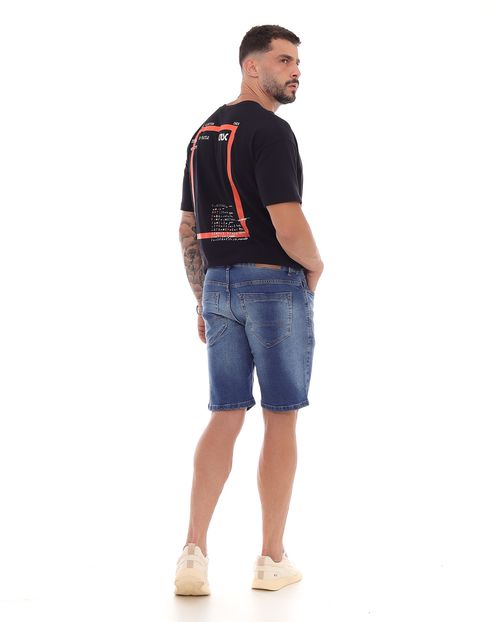 Bermuda Jeans Masculina com Elastano 23109 Escura