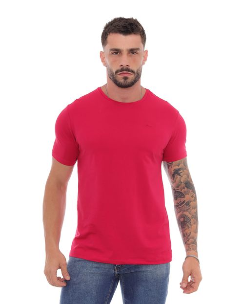 Camiseta de Algodão Egípcio Masculina Básica 90102 Rosa Grena