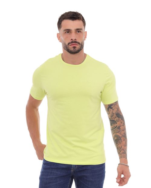 Camiseta de Algodão Egípcio Masculina Básica 90102 Verde Lima