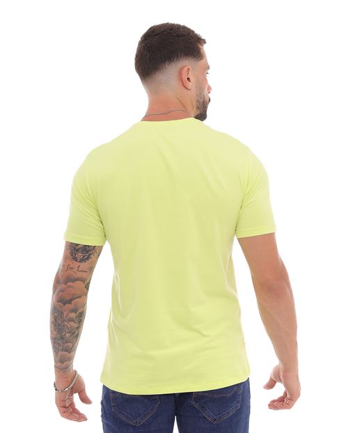 Camiseta de Algodão Egípcio Masculina Básica 90102 Verde Lima