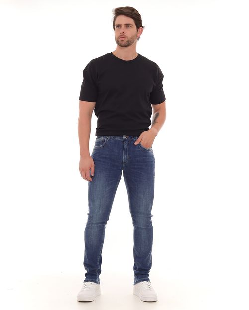 Calça Jeans Slim Fit Masculina Básica 22831 Escura