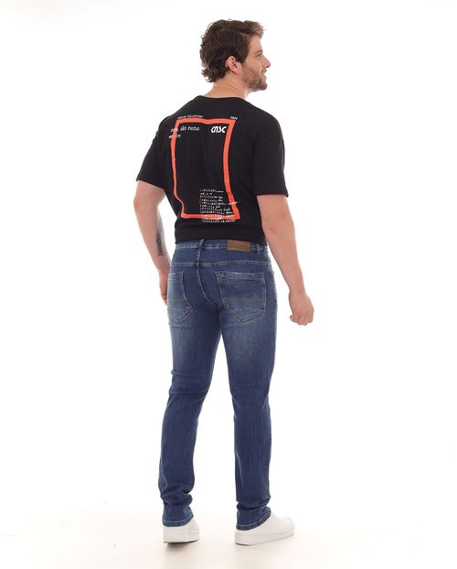 Calça Jeans Slim Fit Masculina Básica 22831 Escura