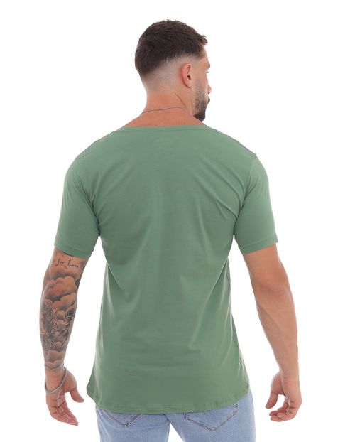 Camiseta de Algodão Egípcio Masculina Básica 80083 Verde