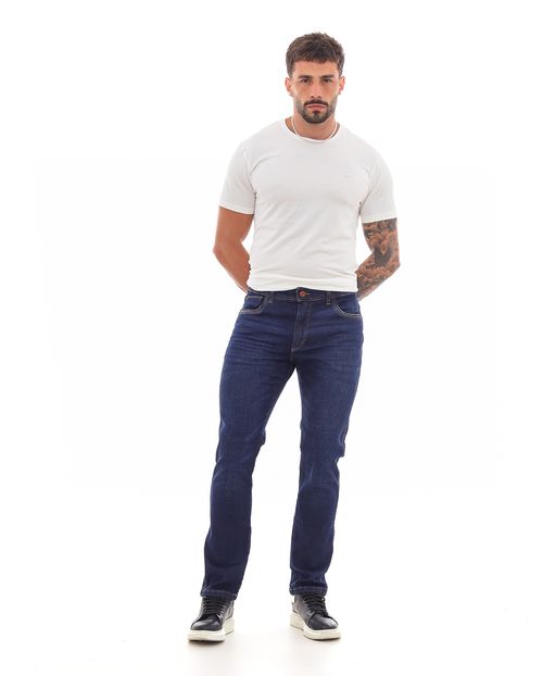 Calça Jeans Slim Fit Masculina Detalhe Costura 23248 Escura