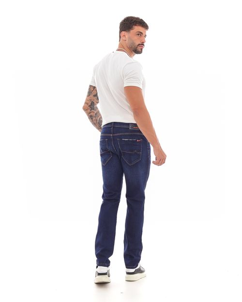Calça Jeans Slim Fit Masculina Detalhe Costura 23248 Escura