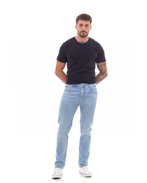 Calça Jeans Slim Fit Masculina com Detalhe Bolsos Básica 23452 Clara