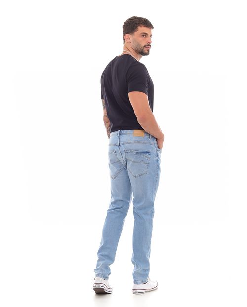 Calça Jeans Slim Fit Masculina com Detalhe Bolsos Básica 23452 Clara