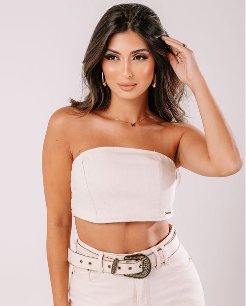 Top Jeans Off com Lastex 23696 Off White