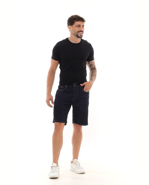 Bermuda Jeans Masculina  com Detalhe No Espelho 23483 Amaciado