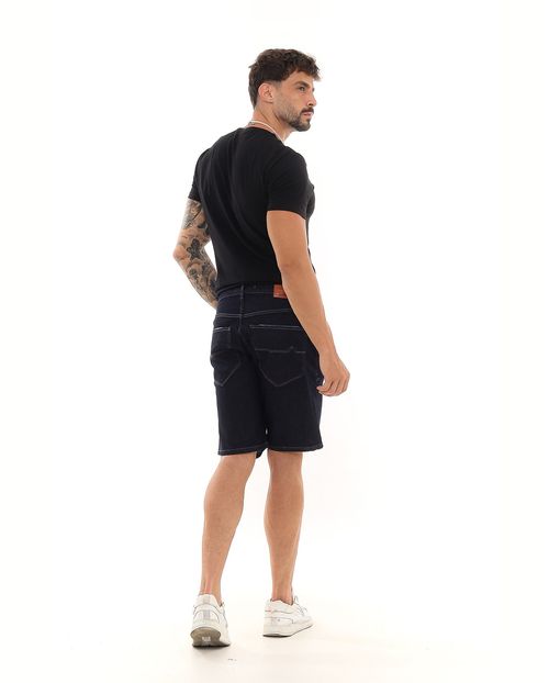 Bermuda Jeans Masculina  com Detalhe No Espelho 23483 Amaciado