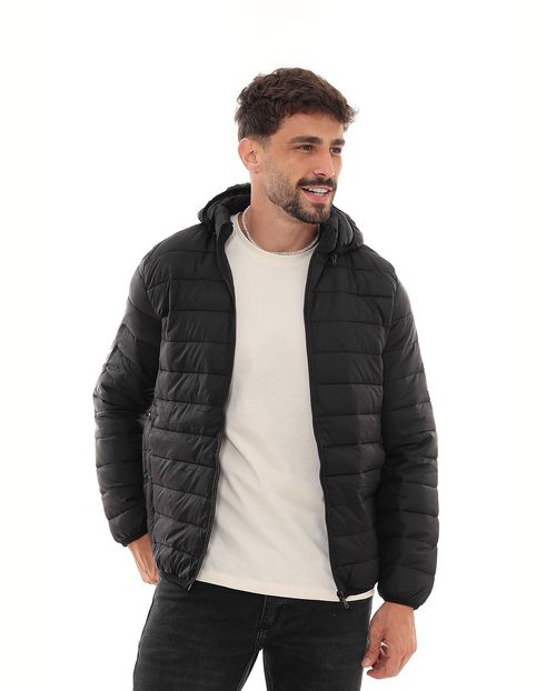 Jaqueta Masculina Puffer Capuz Removível 90551 Preto