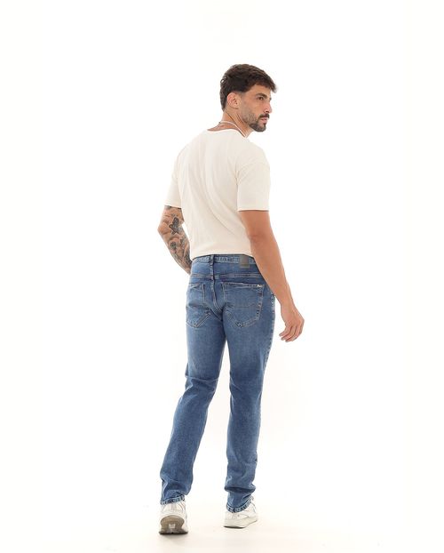Calça Jeans Slim Fit Masculina Detalhe Bolso Traseiro 23335 Média