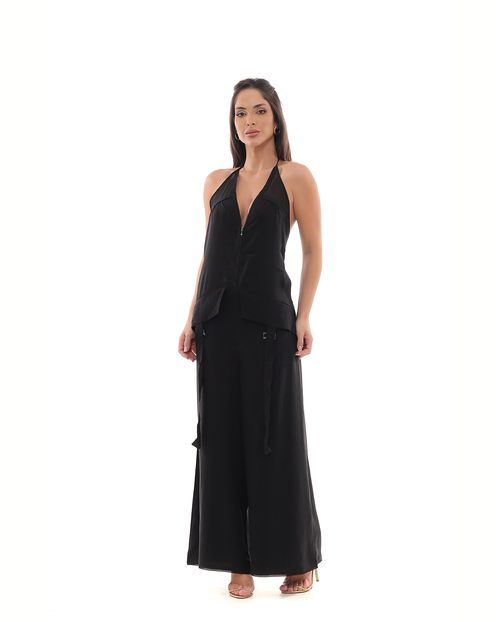 Macacão Liocel Feminino Utilitário Bolsos 90508 Preto